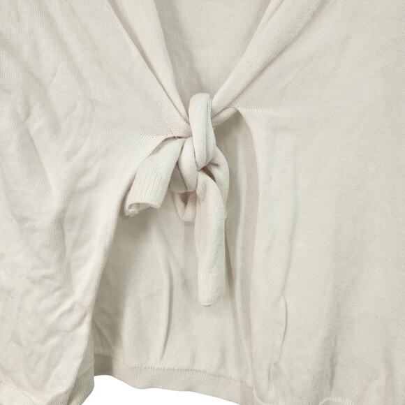 KOBI HALPERIN SMALL COTTON MODAL CROCHET LACE SLEEVE FRONT TIE CARDIGAN - Picture 6 of 6